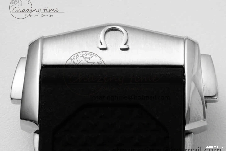 0706 TopPick Speedmaster Racing Master SS HKF Best Edition White Black Dial on Black Rubber Strap A 7813